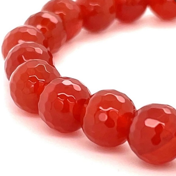 Sparky and Beautiful Orange Carnelian Stretch Bracelet - Picture 3 of 5